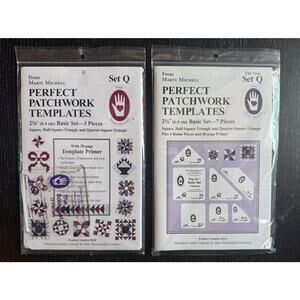 Lot of 2 Marti Michell Perfect Patchwork Templates Set Q